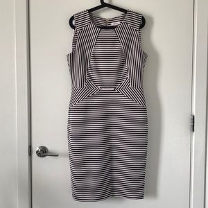 Calvin Klein Striped Sheath Dress S 12